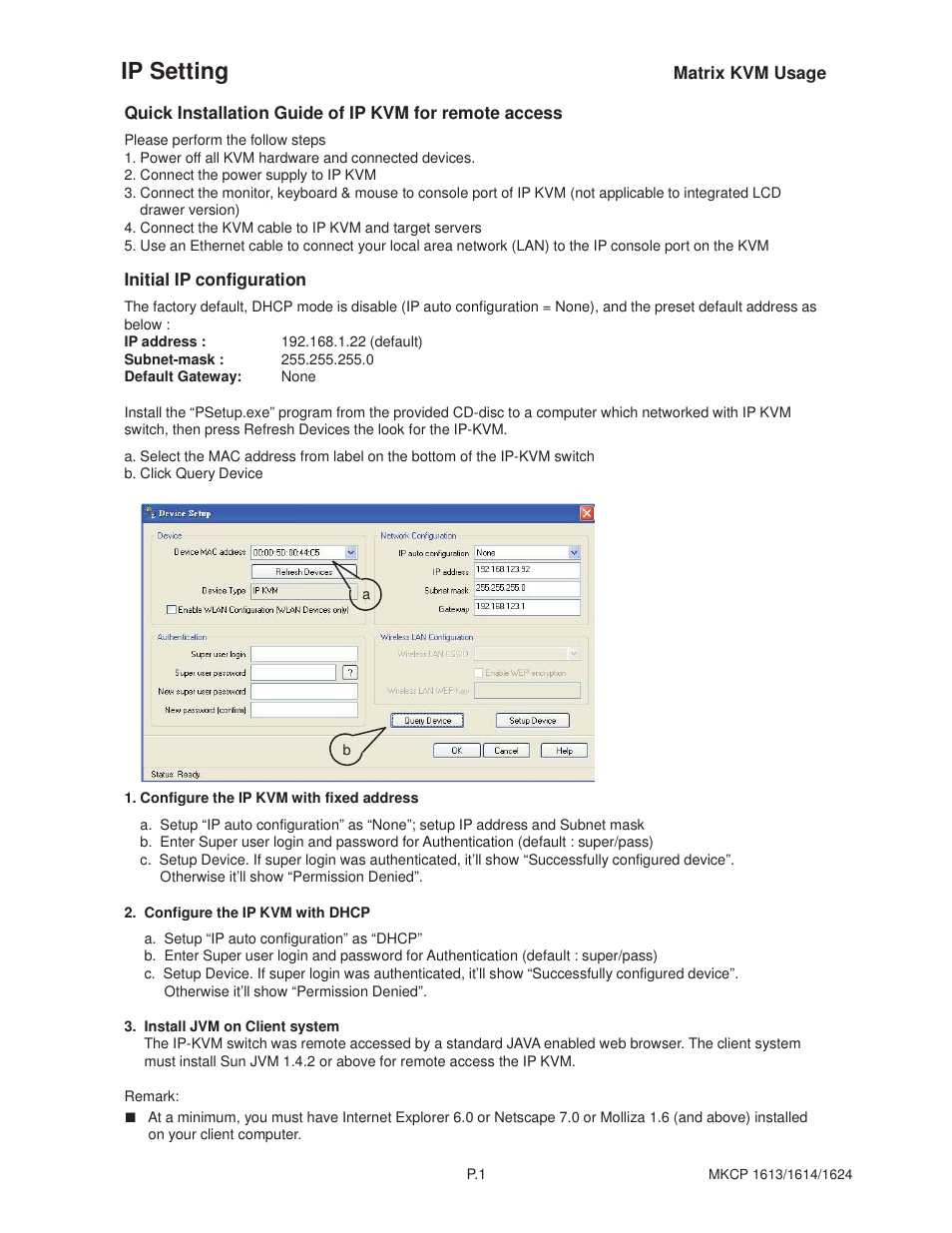 Ip setting | Acnodes MKP1602__MKCP 1614 User Manual | Page 17 / 22