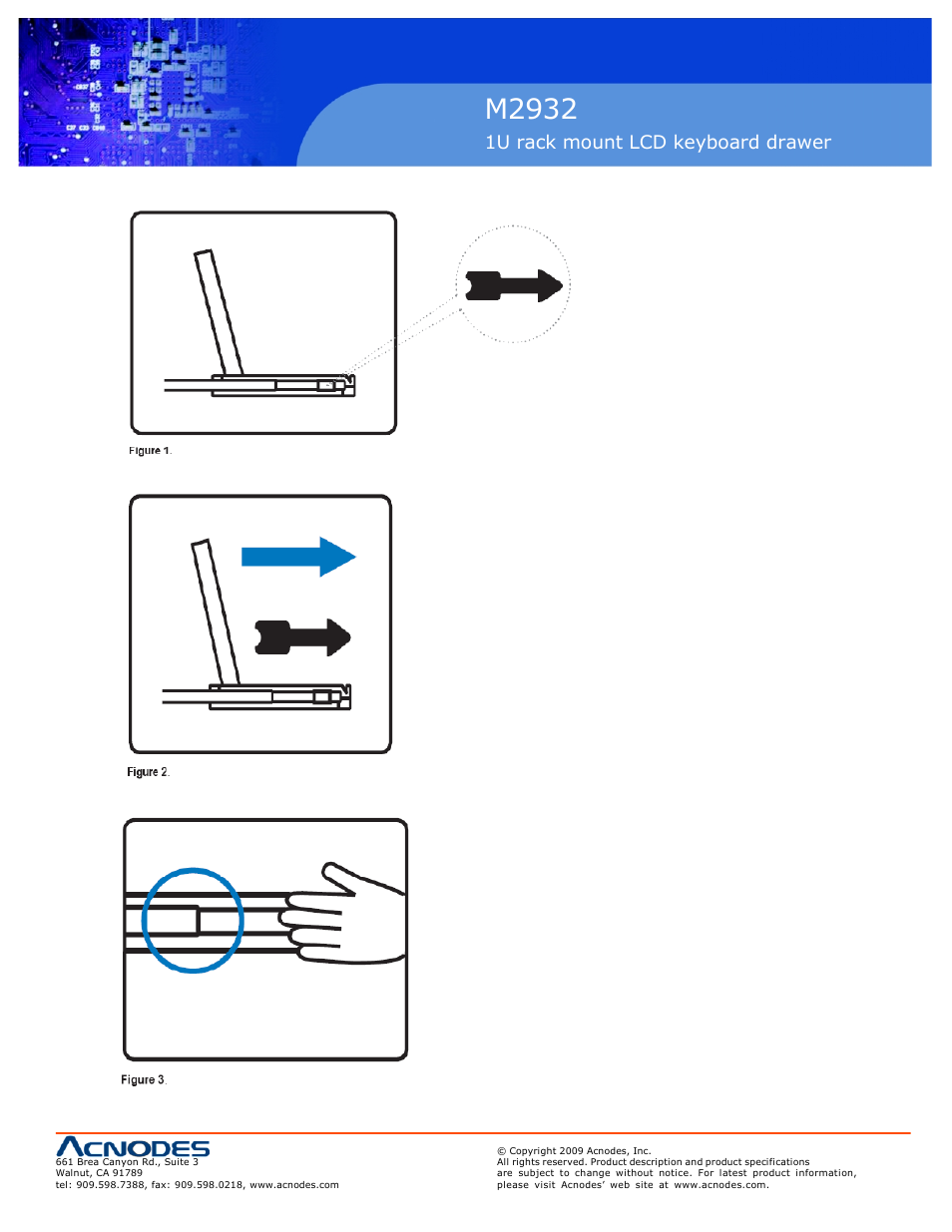 M2932, 1u rack mount lcd keyboard drawer, 7 how to use the slides 7 | Acnodes M 2932 User Manual | Page 9 / 27