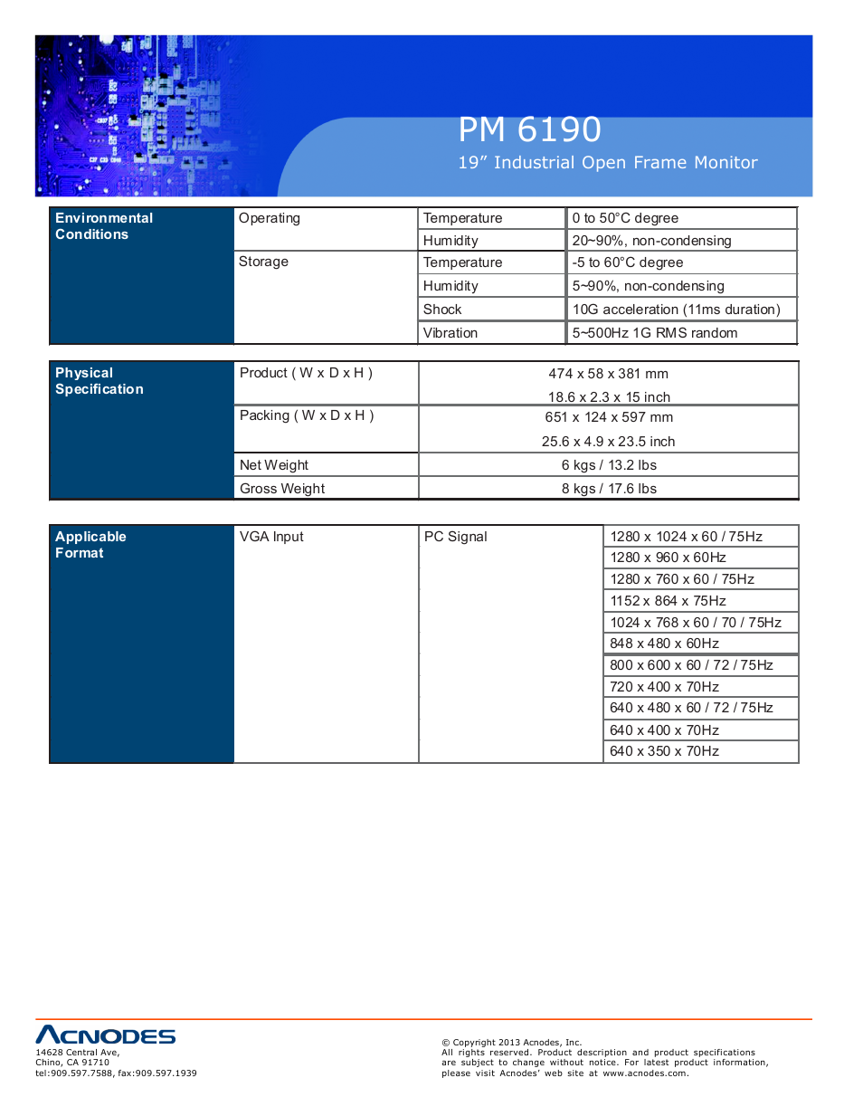 Pm 6190 | Acnodes PM 6190 User Manual | Page 10 / 23