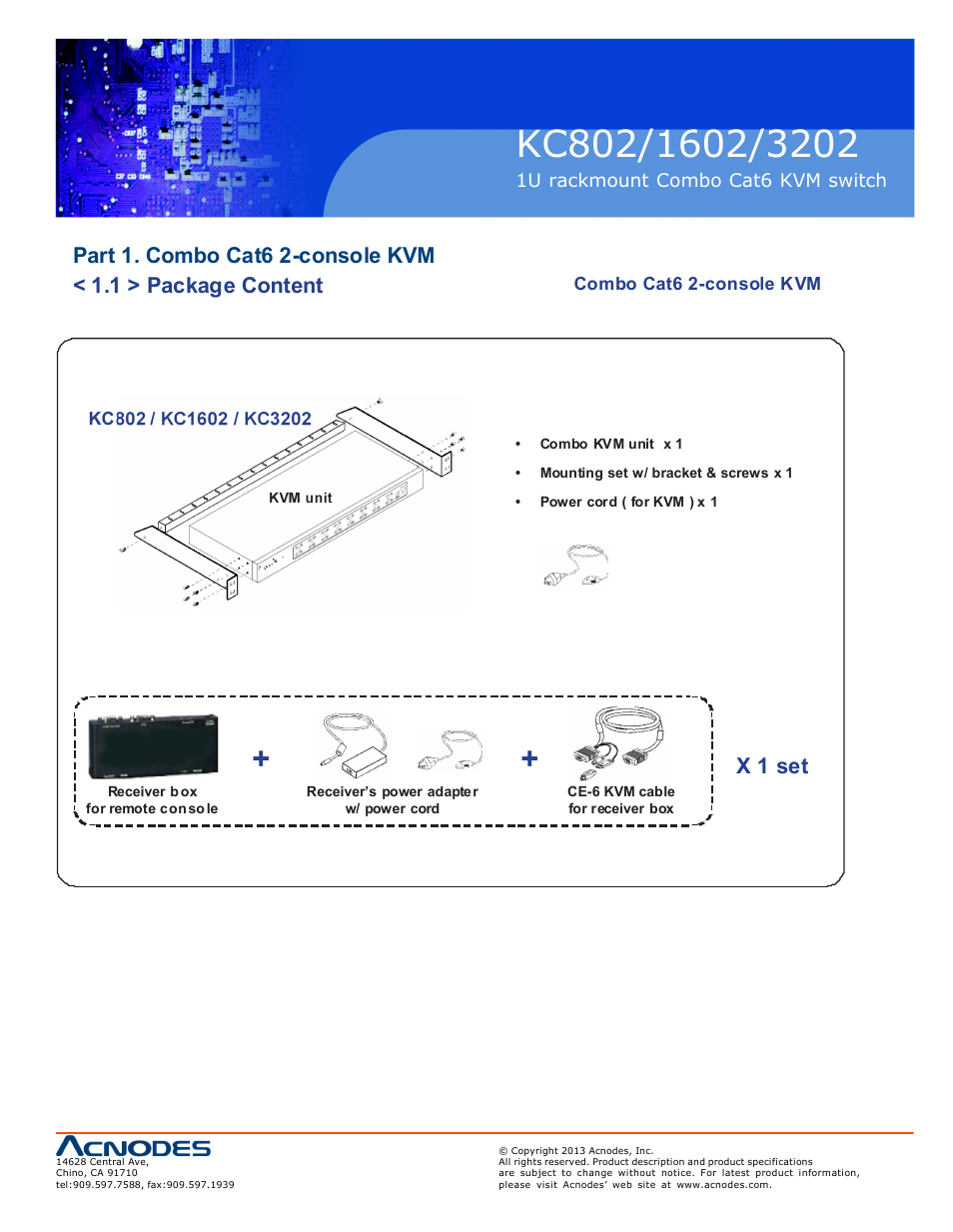 X 1 set | Acnodes KC 802 User Manual | Page 5 / 16