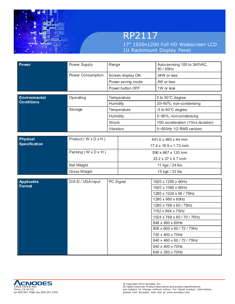 Rp2117 | Acnodes RP 2117 User Manual | Page 9 / 18