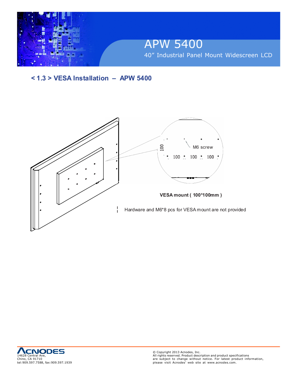 Apw 5400 | Acnodes APW 5400 User Manual | Page 9 / 19