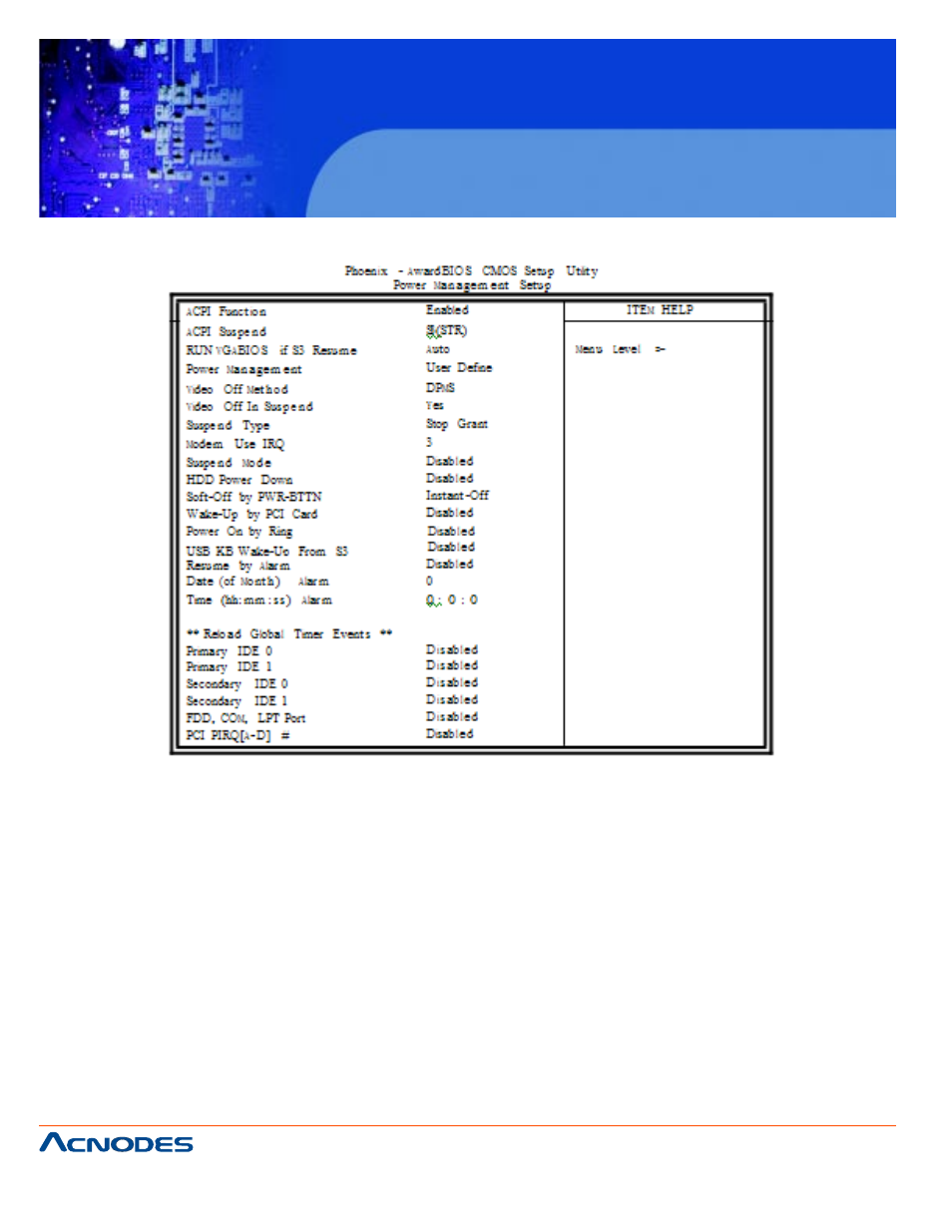 Mpc 6172, Power management setup | Acnodes MPC 6172B User Manual | Page 32 / 48