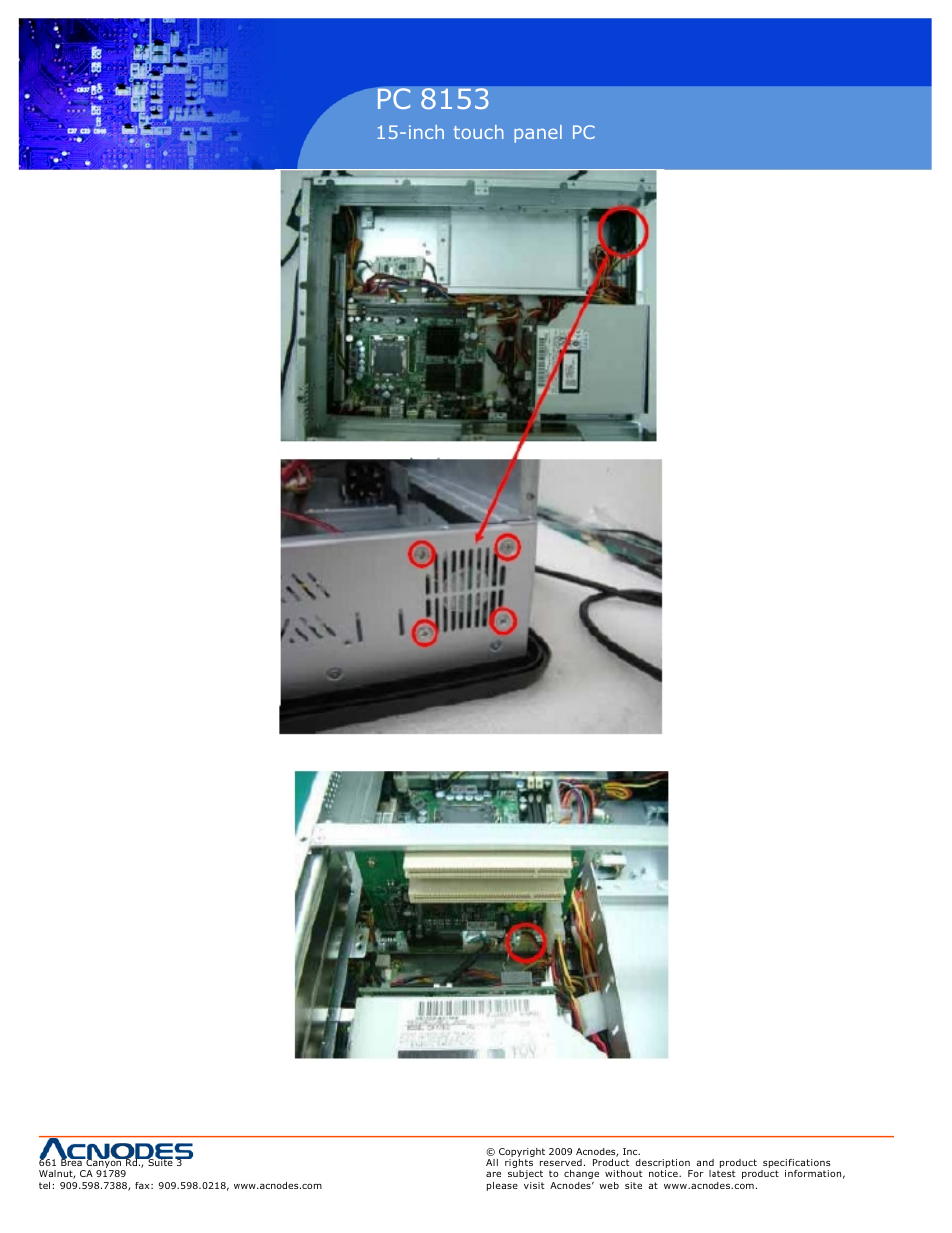 Pc 5150, Pc 8153, Inch touch panel pc | Acnodes PC 8153 User Manual | Page 16 / 46