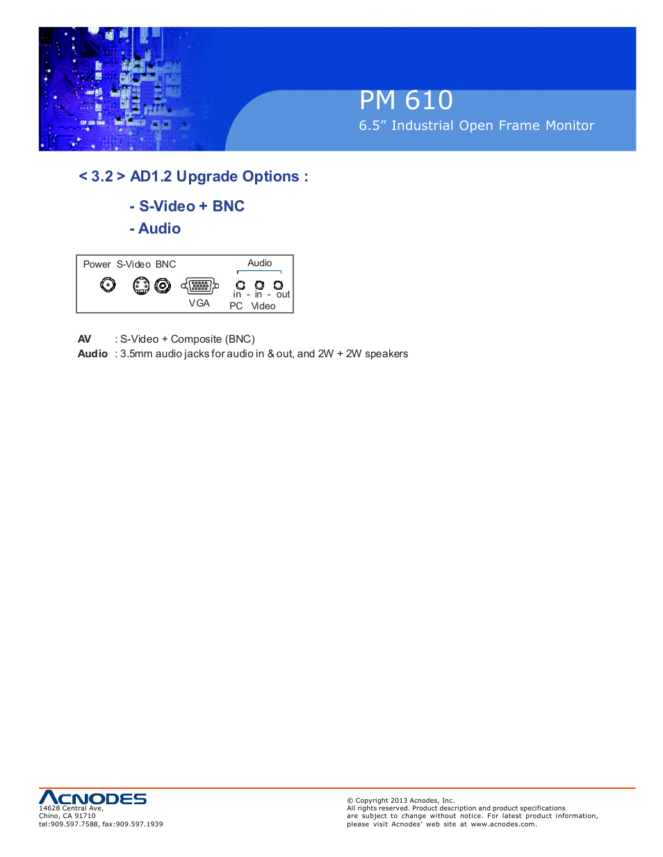 Pm 610 | Acnodes PM 610 User Manual | Page 13 / 18