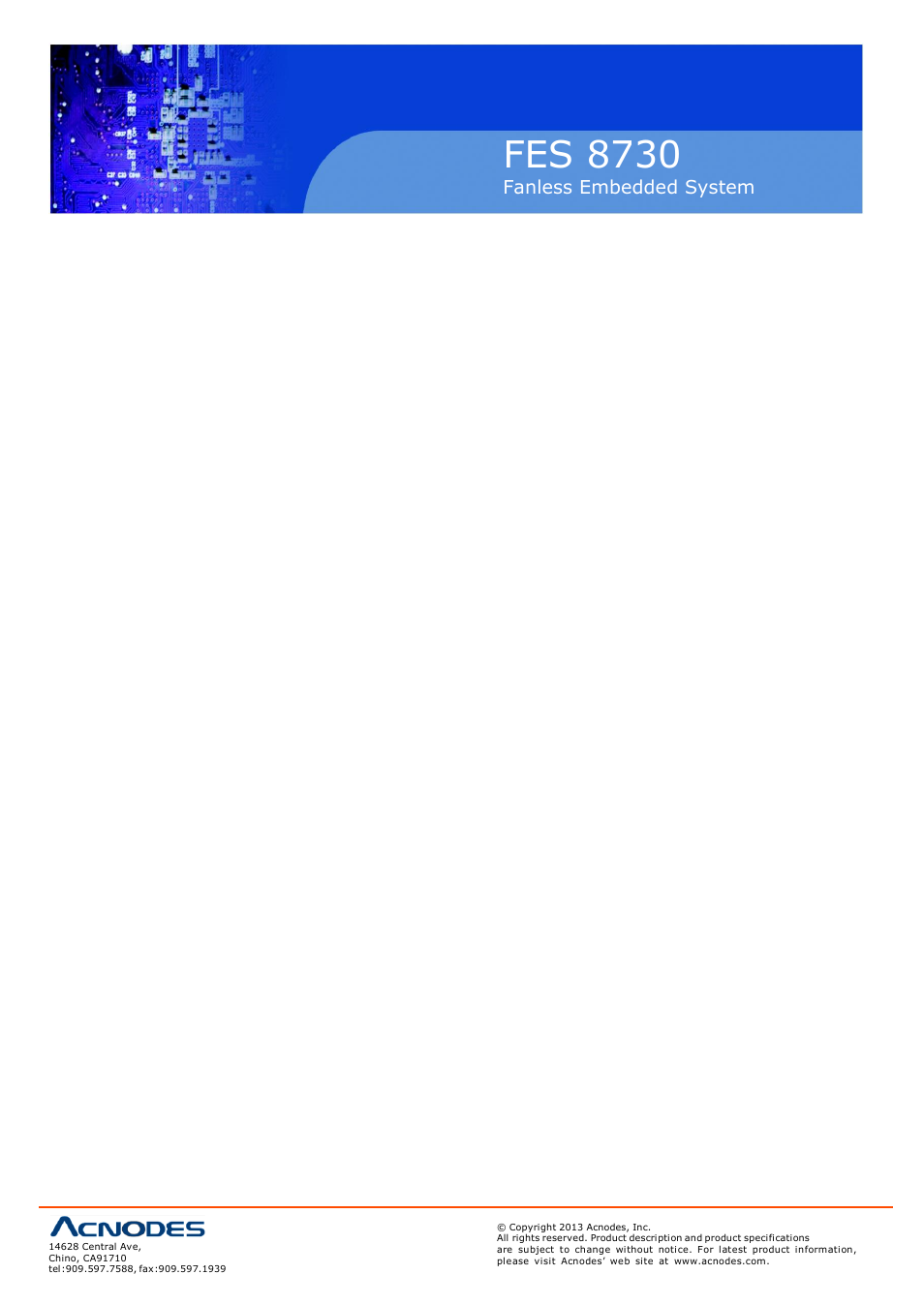 Acnodes FES 8730 User Manual | 71 pages