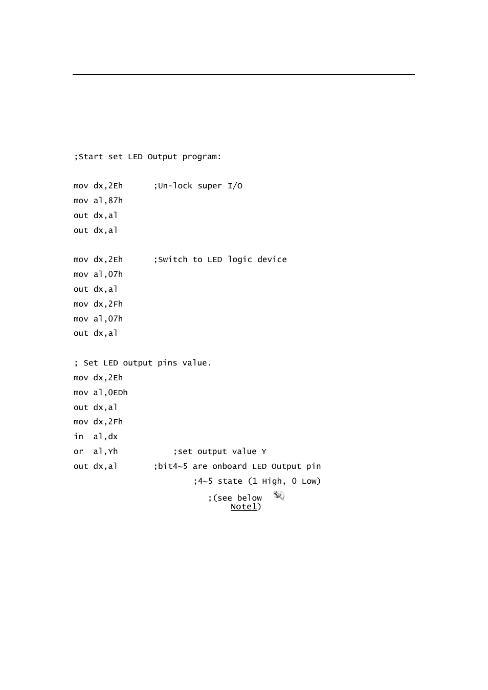 Assembly sample code | Acnodes FES 8730 User Manual | Page 70 / 71