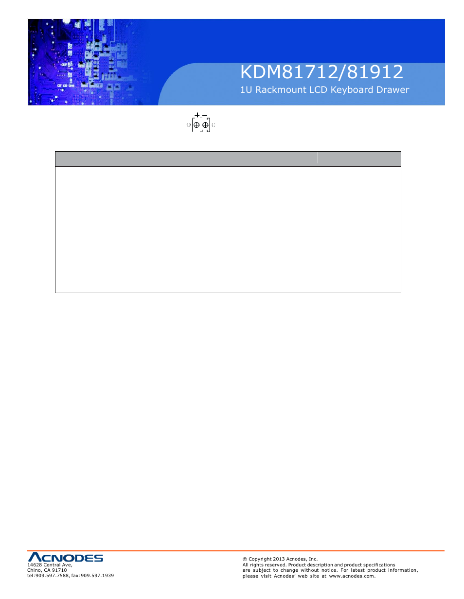 2 > options : dc power | Acnodes KDM 81712 User Manual | Page 15 / 20