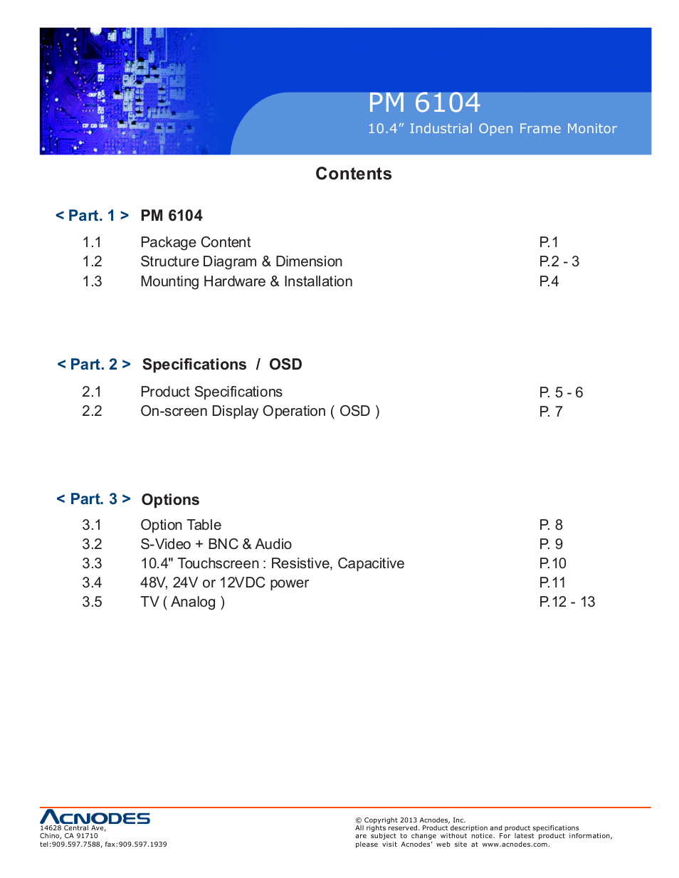 Acnodes PM 6104 User Manual | Page 3 / 18