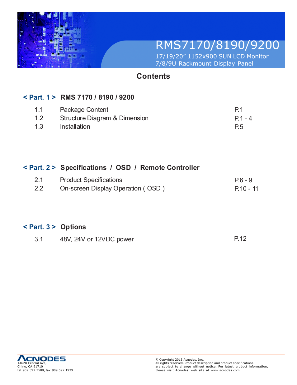 Acnodes RMS 9200 User Manual | Page 3 / 16