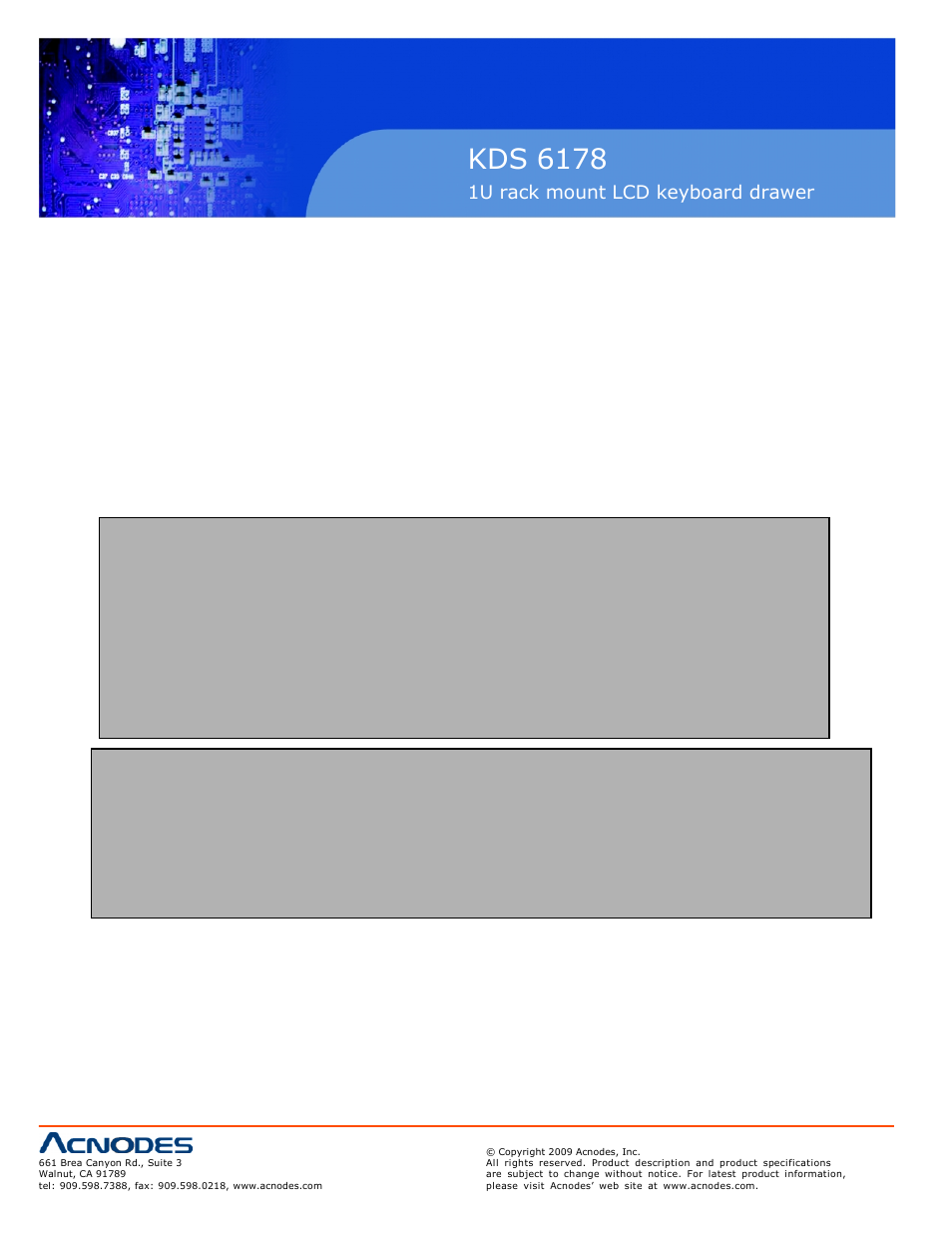 Kds 6178, 1u rack mount lcd keyboard drawer, 3 front led & indicators 16 | Acnodes KDS 6178 User Manual | Page 18 / 25