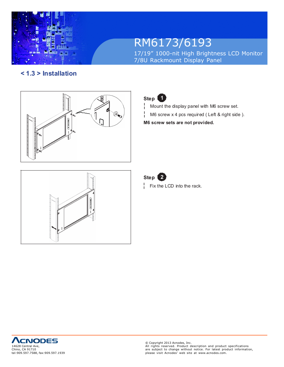 3 > installation | Acnodes RM 6193 User Manual | Page 8 / 19