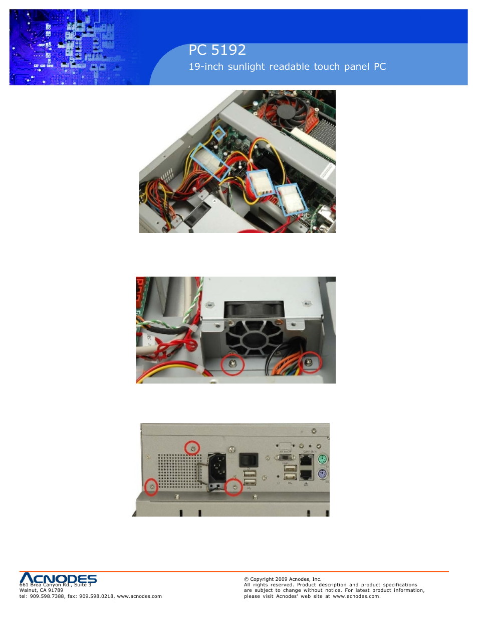 Pc 5150, Pc 5192, Inch touch panel pc | Inch sunlight readable touch panel pc | Acnodes PC 5192 User Manual | Page 102 / 104