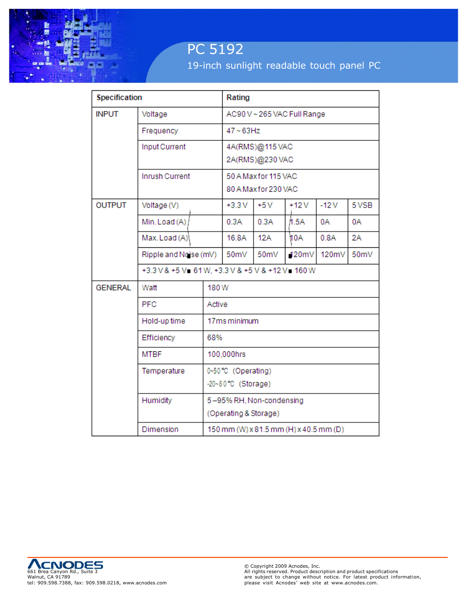 Rmc 7152, Pc 5192 | Acnodes PC 5192 User Manual | Page 17 / 104