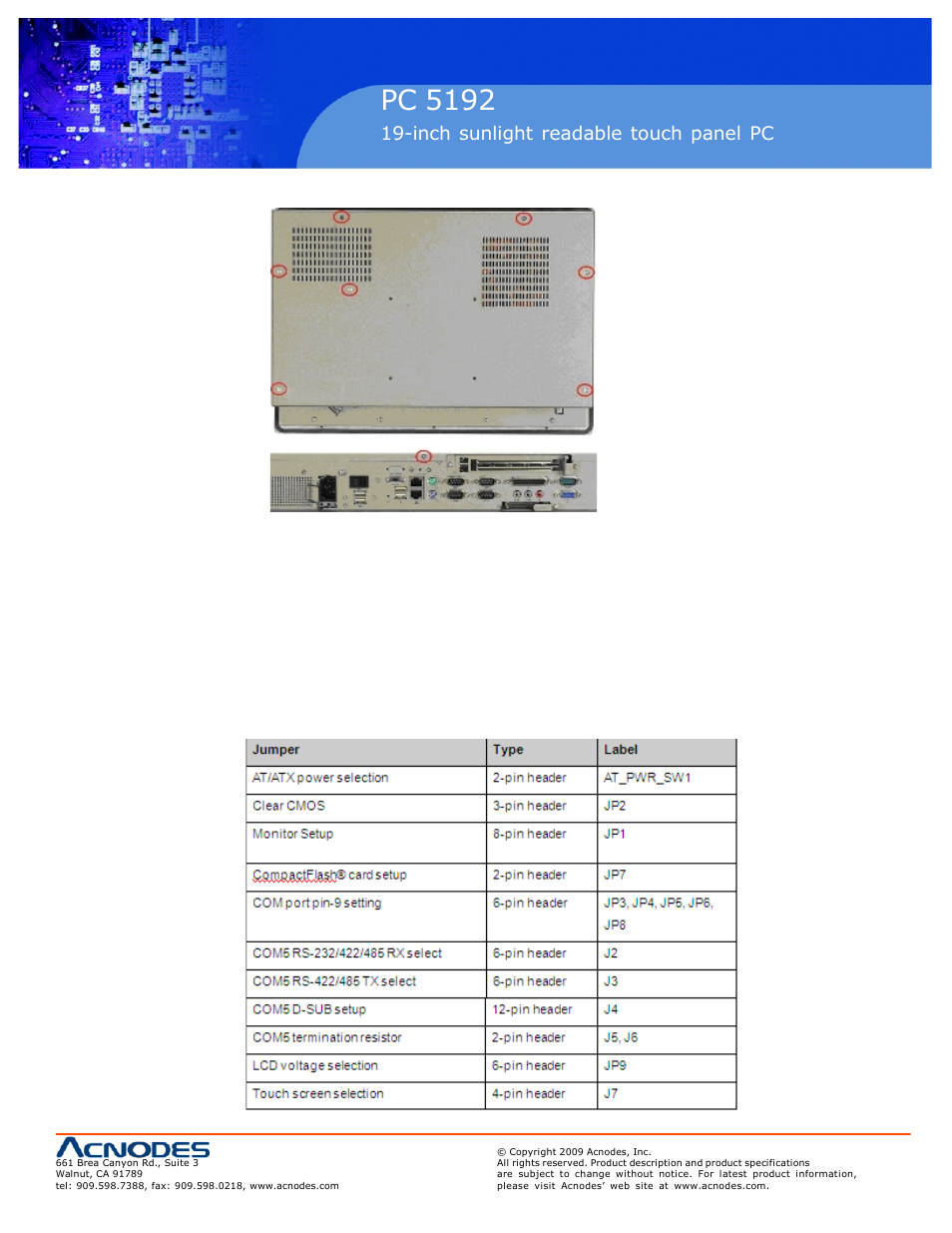 Rmc 7152, Pc 5192 | Acnodes PC 5192 User Manual | Page 31 / 104