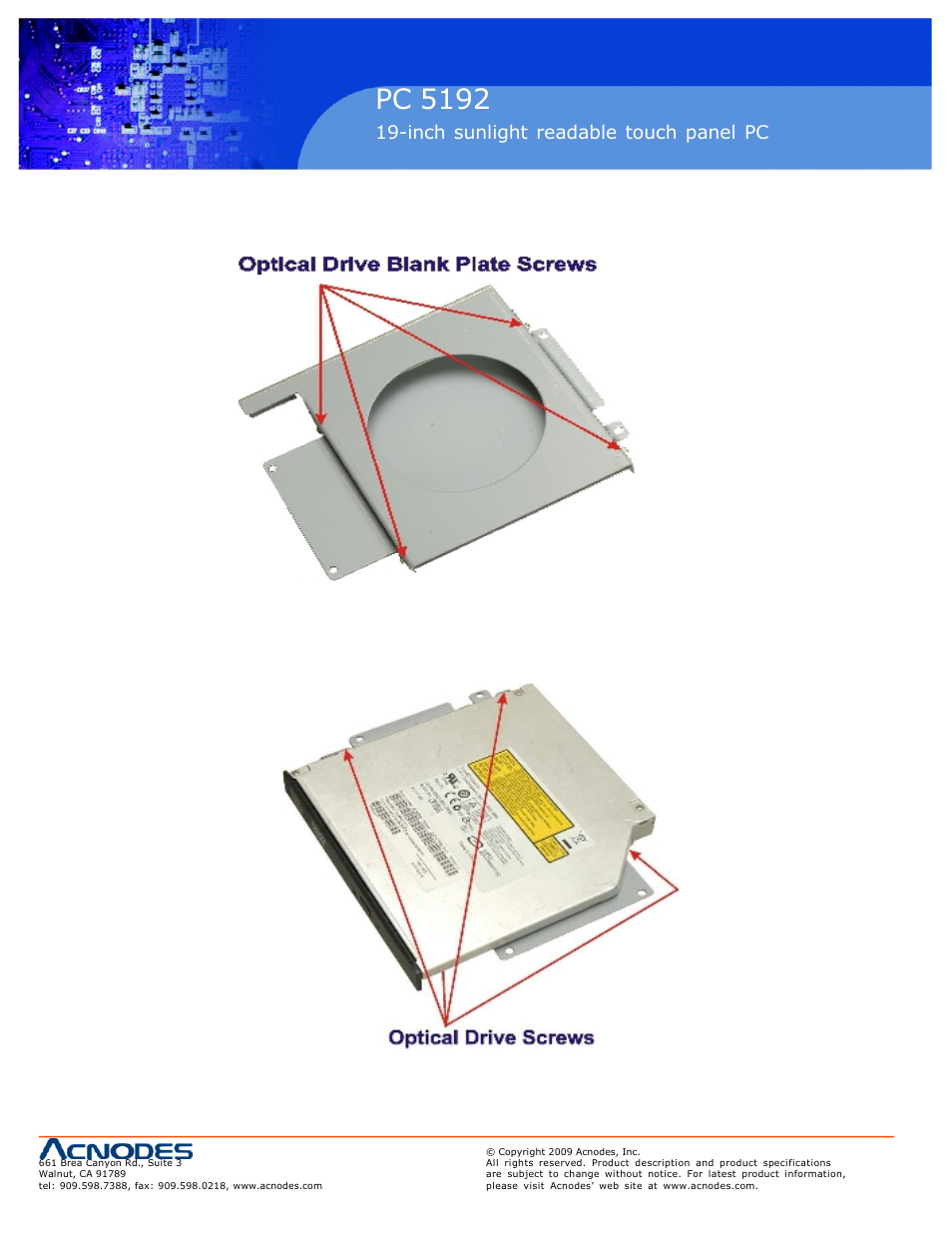 Pc 5150, Pc 5192, Inch touch panel pc | Inch sunlight readable touch panel pc | Acnodes PC 5192 User Manual | Page 40 / 104