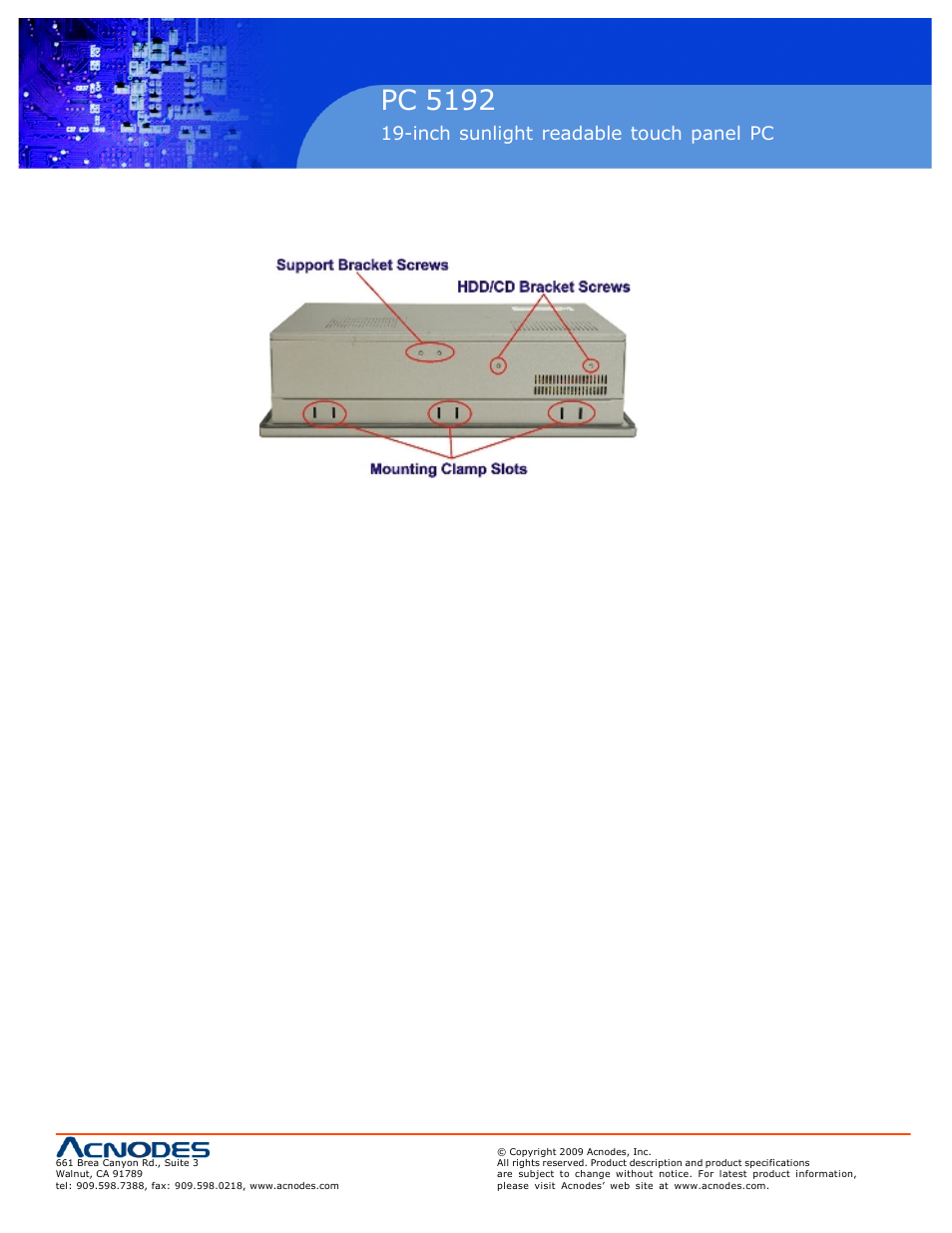 Rmc 7152, Pc 5192 | Acnodes PC 5192 User Manual | Page 7 / 104