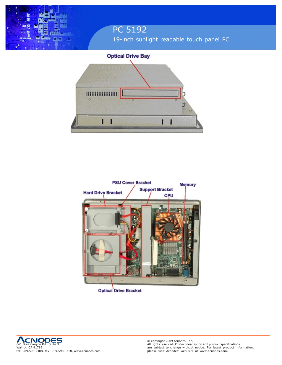 Rmc 7152, Pc 5192 | Acnodes PC 5192 User Manual | Page 9 / 104