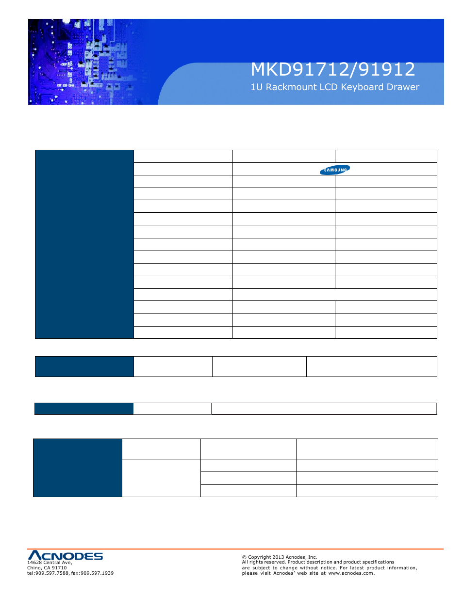 Part 2 > < 2.1 > product specifications | Acnodes MKD 91712 User Manual | Page 8 / 19