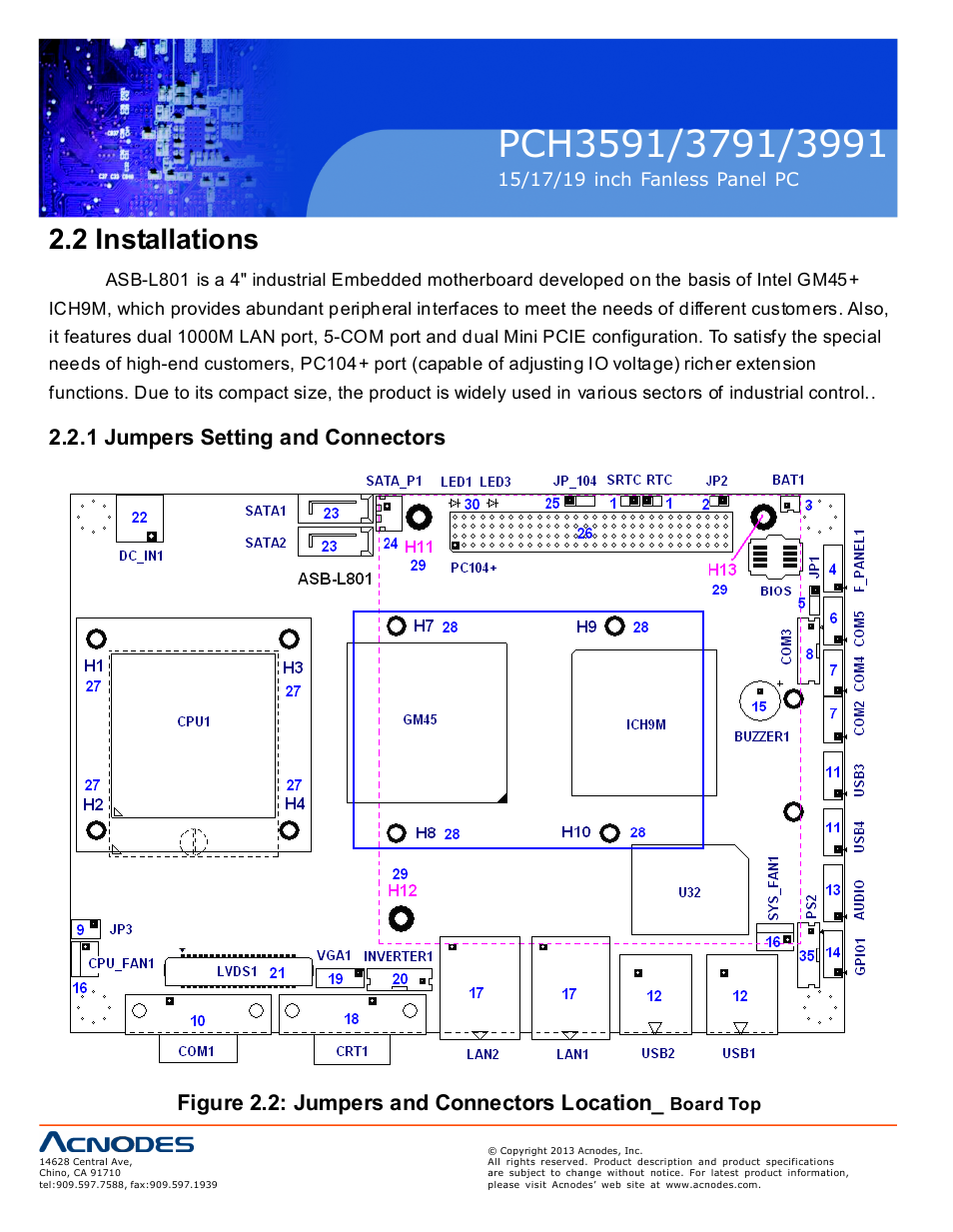 2 installations | Acnodes PCH 3591 User Manual | Page 12 / 77