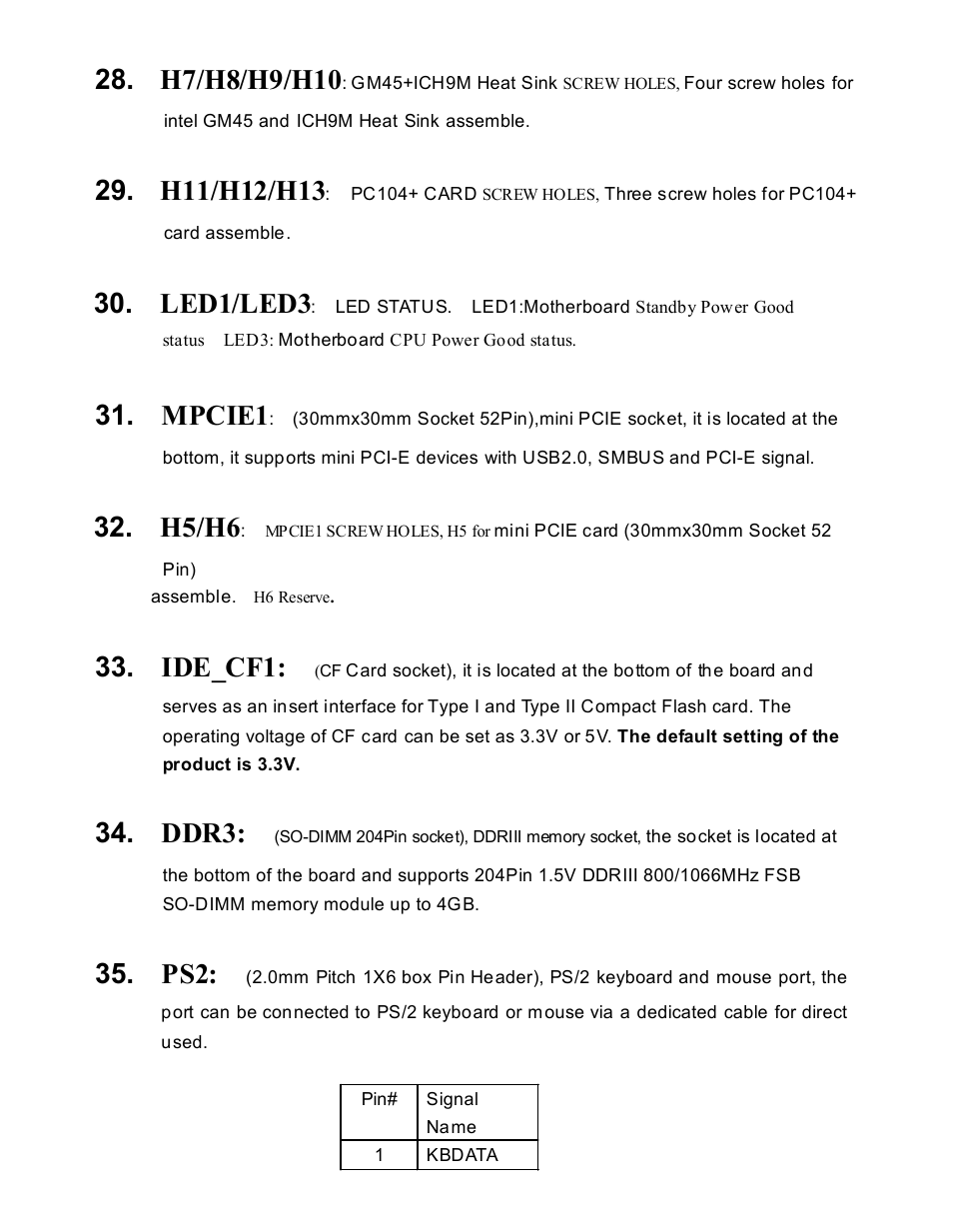 Led1/led3, Mpcie1, H5/h6 | Ide_cf1, Ddr3 | Acnodes PCH 3591 User Manual | Page 23 / 77