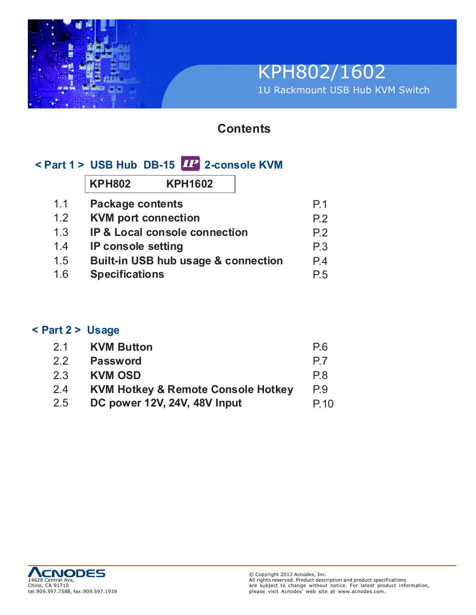 Acnodes KPH 802 User Manual | Page 3 / 14