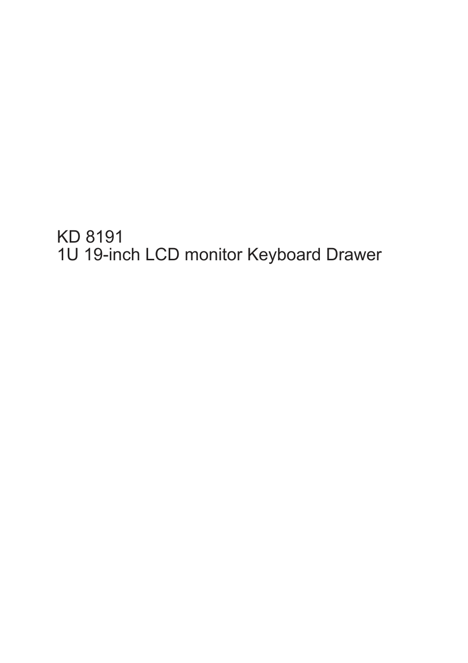 Acnodes KD 8191 User Manual | 27 pages