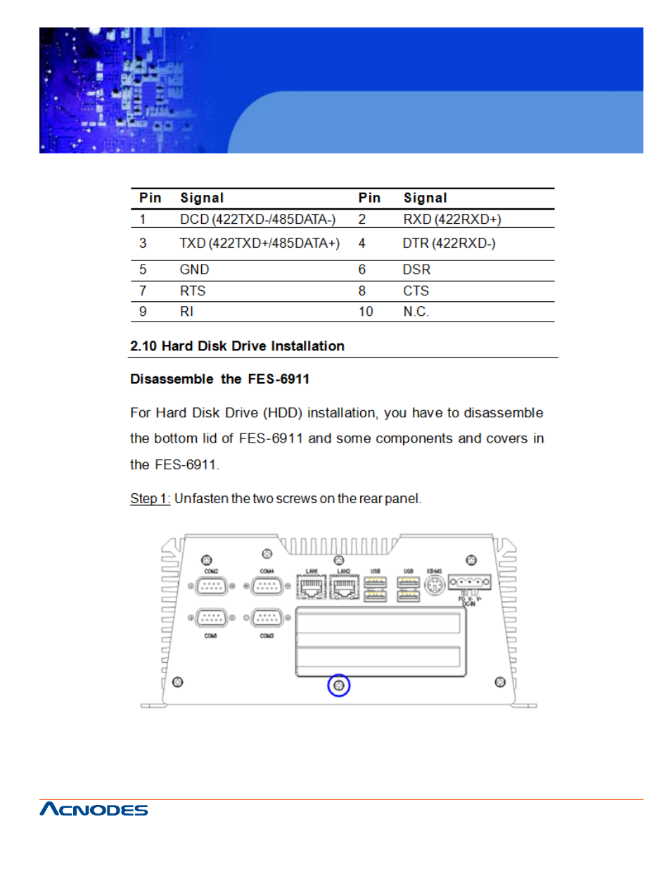 Fes6911 | Acnodes FES 6911 User Manual | Page 25 / 58