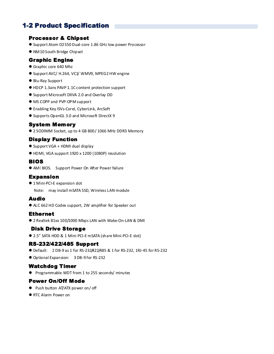 2 product specification | Acnodes FES 2215 User Manual | Page 6 / 37