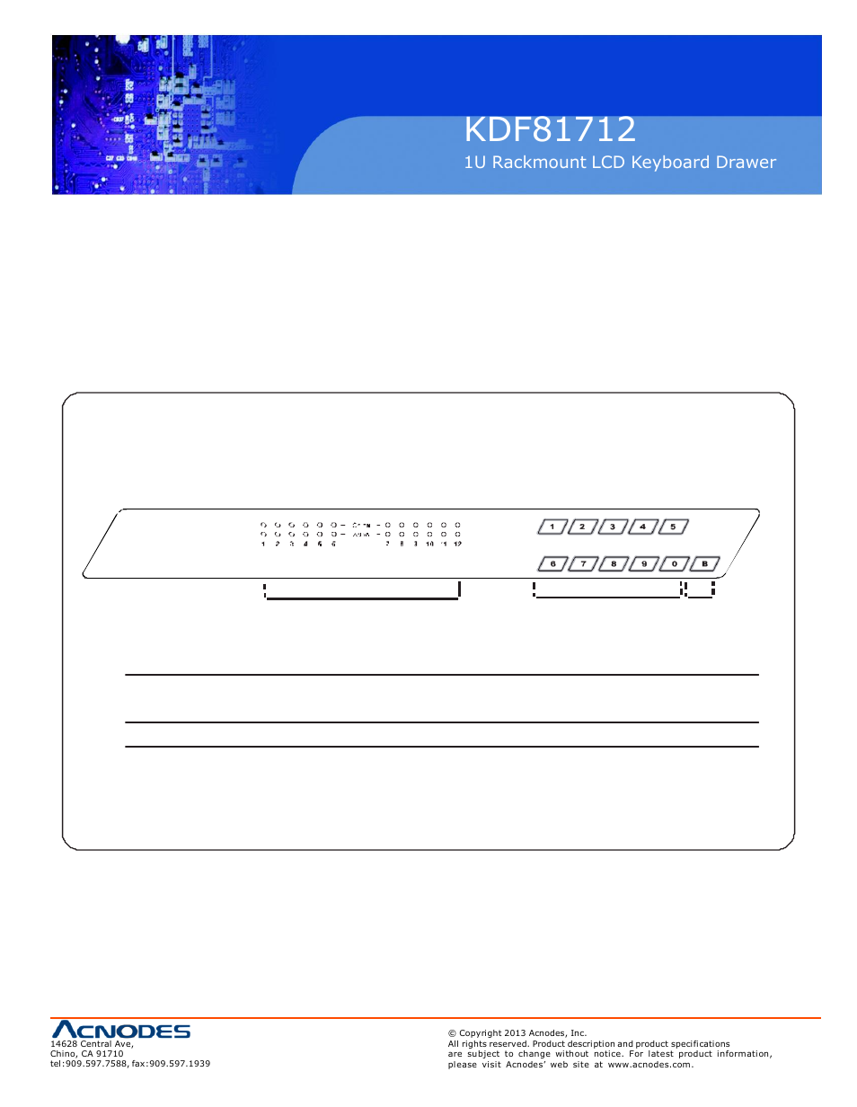 3 kvm button, Power on, Front panel - port led indications | Acnodes KDF 81712 User Manual | Page 23 / 25