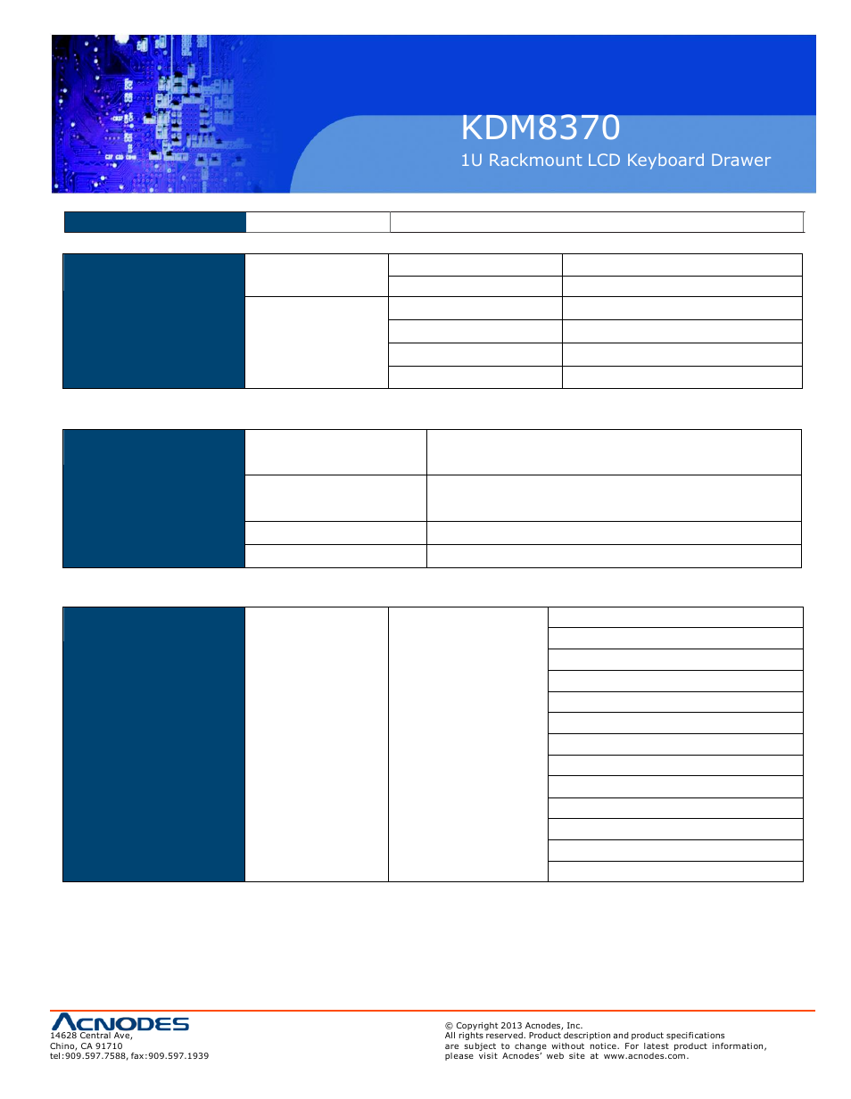 Kdm83 70 | Acnodes KDM 8370 User Manual | Page 13 / 21