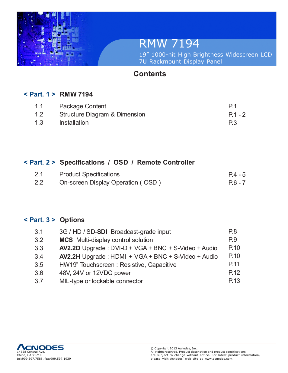 Acnodes RMW 7194 User Manual | Page 3 / 18