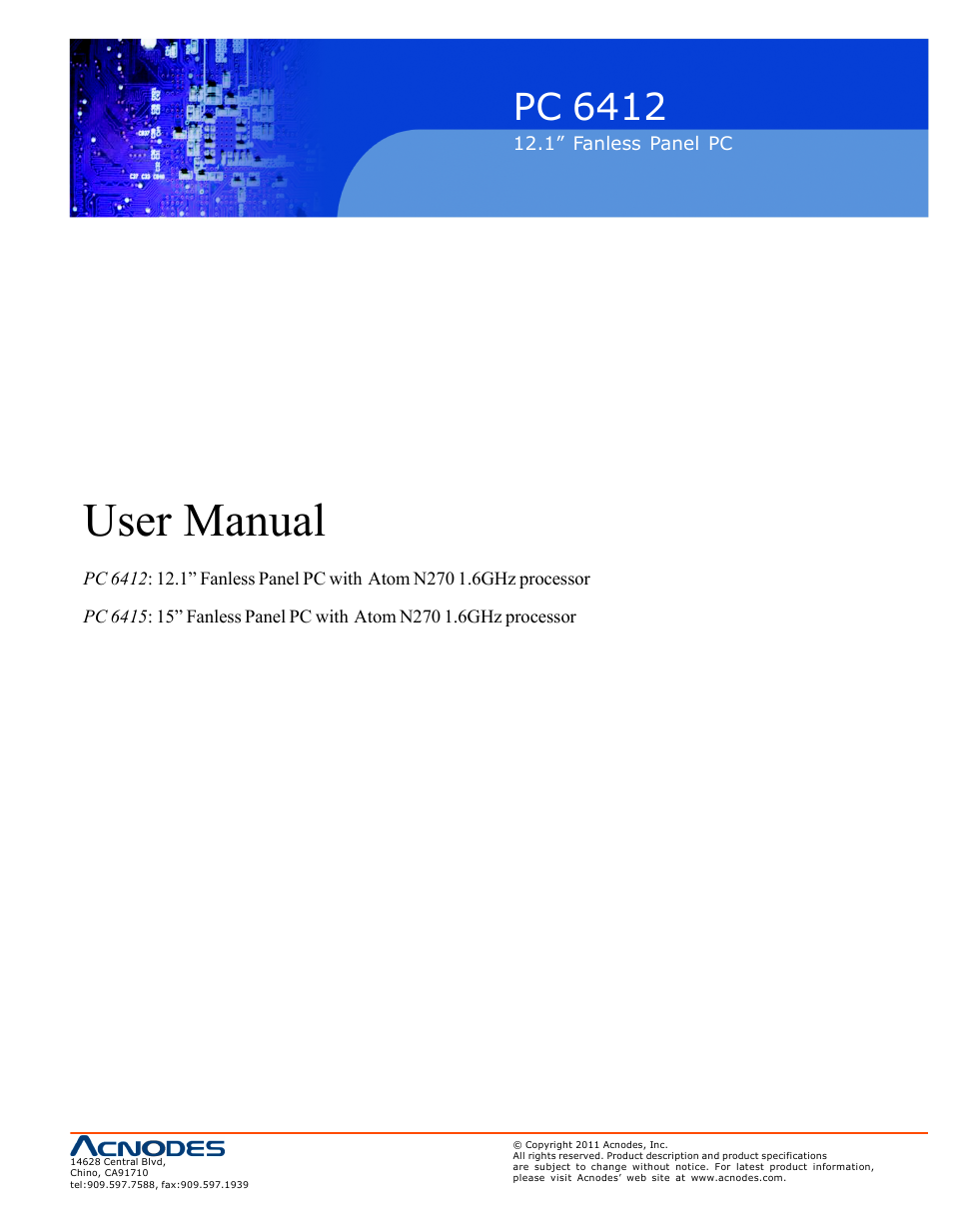 Acnodes PC 6412 User Manual | 107 pages