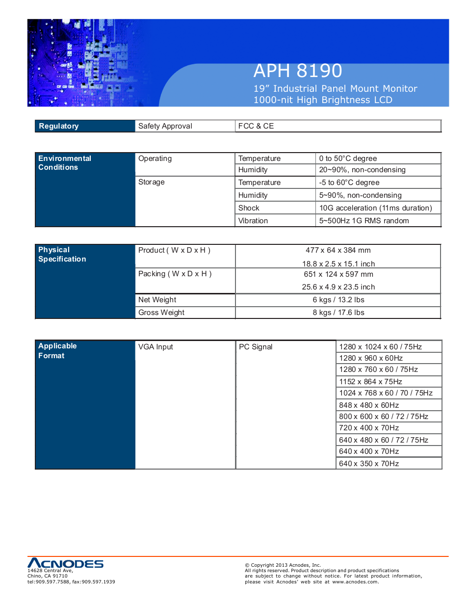 Aph 819 0 | Acnodes APH 8190 User Manual | Page 11 / 24