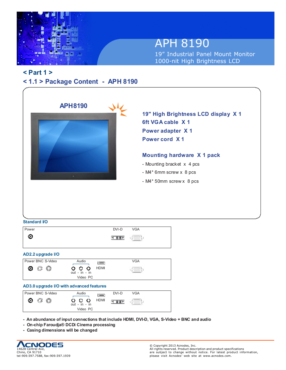 Aph 819 0 | Acnodes APH 8190 User Manual | Page 5 / 24