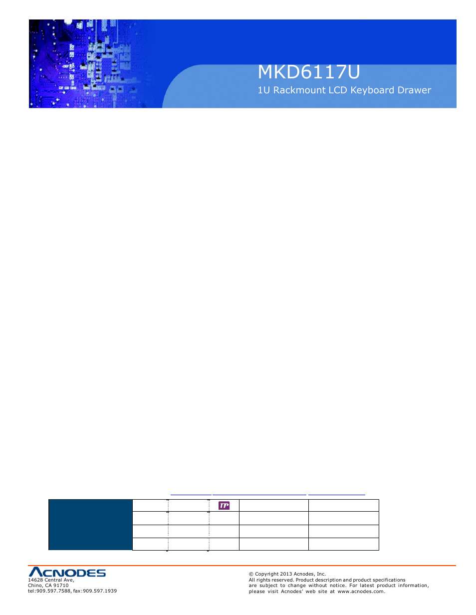 Acnodes MKD 6117U User Manual | Page 3 / 19