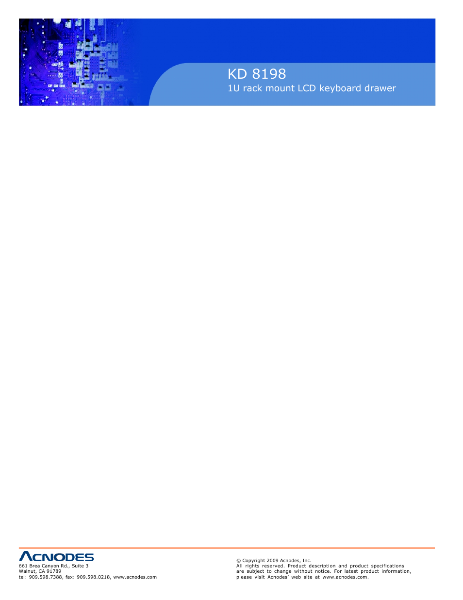 Index, Kd 8198 | Acnodes KD 8198 User Manual | Page 2 / 22
