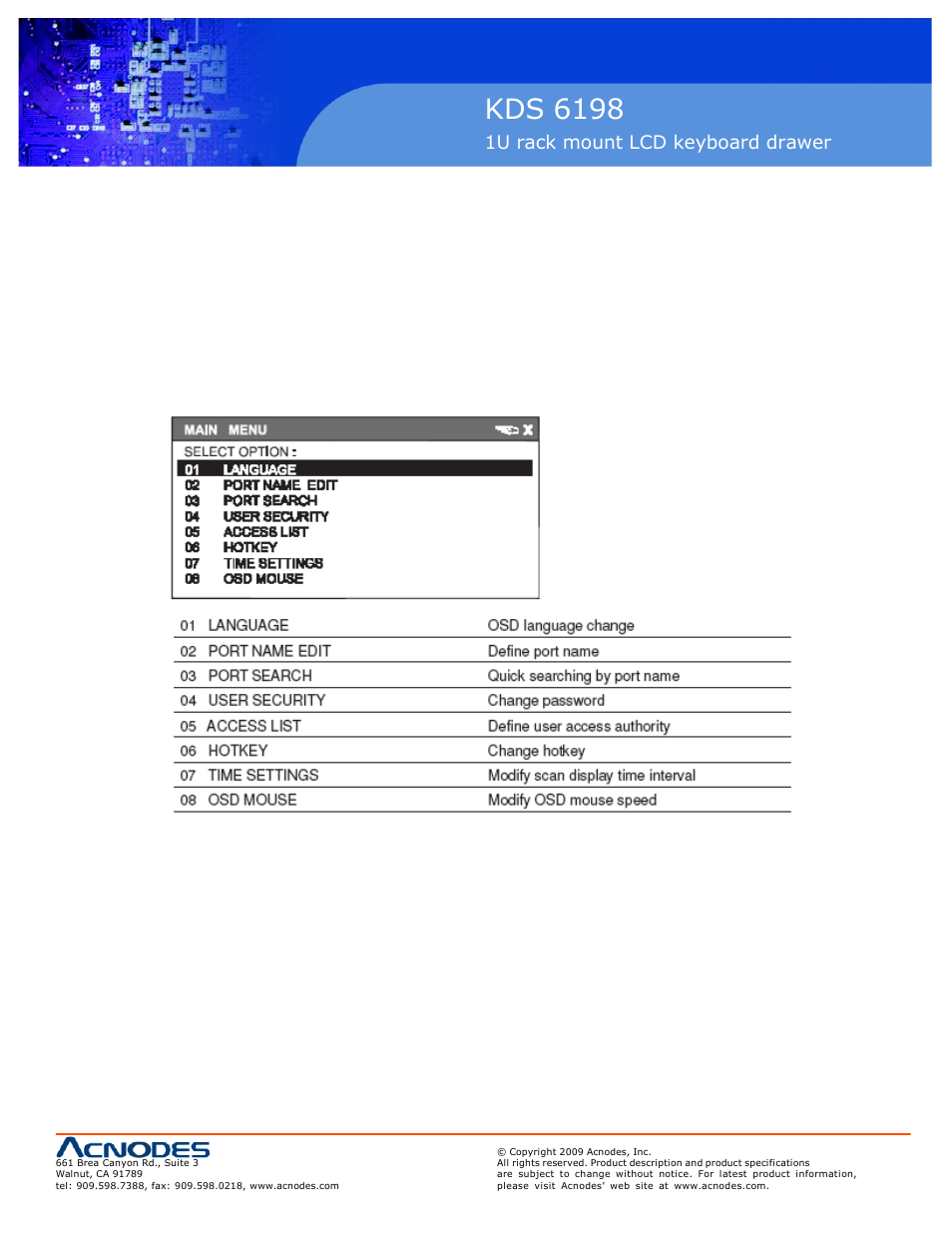 Kds 6198 | Acnodes KDS 6198 User Manual | Page 21 / 25