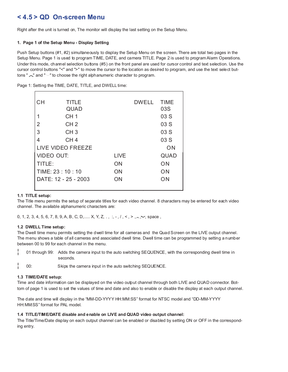 5 > qd on-screen menu | Acnodes RPWQ 1190 User Manual | Page 21 / 24