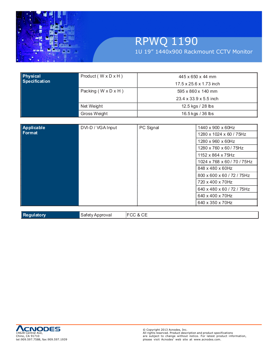 Rpwq 1190 | Acnodes RPWQ 1190 User Manual | Page 9 / 24