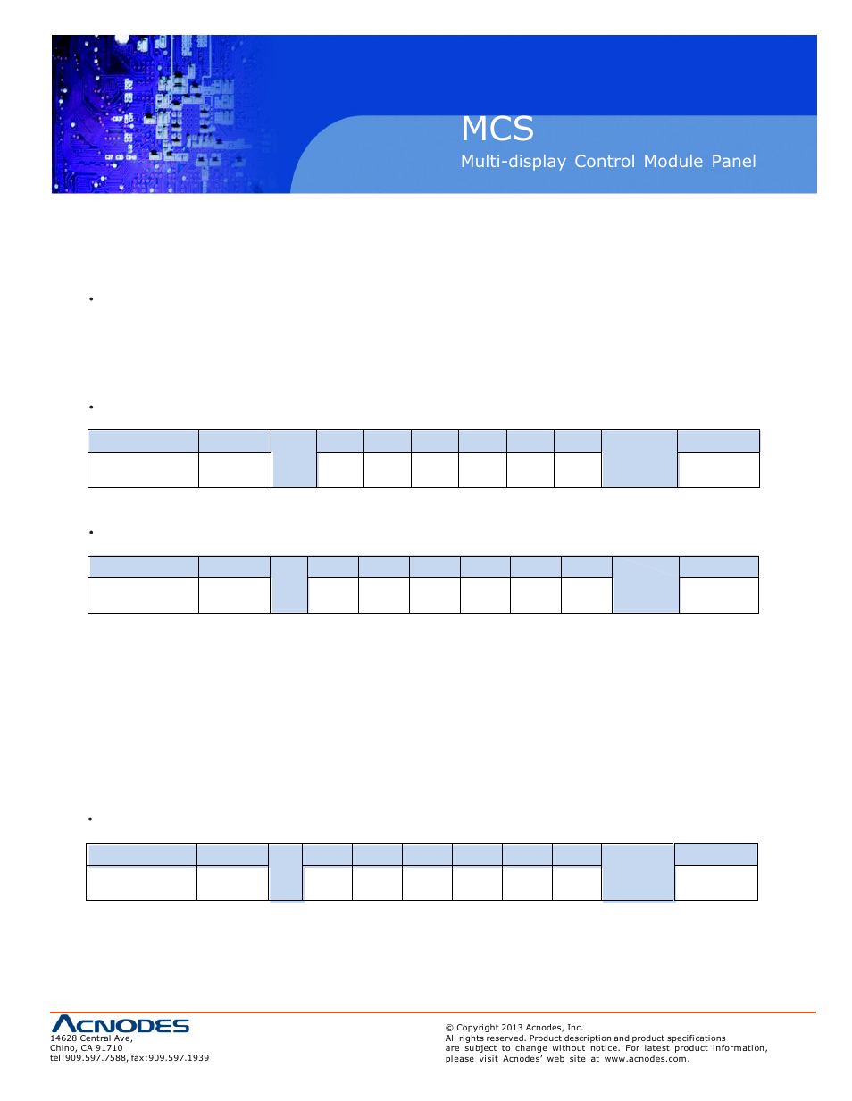 5 > get display status | Acnodes MCS User Manual | Page 11 / 31