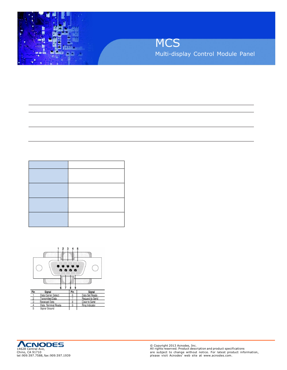 2 > connection standard | Acnodes MCS User Manual | Page 5 / 31