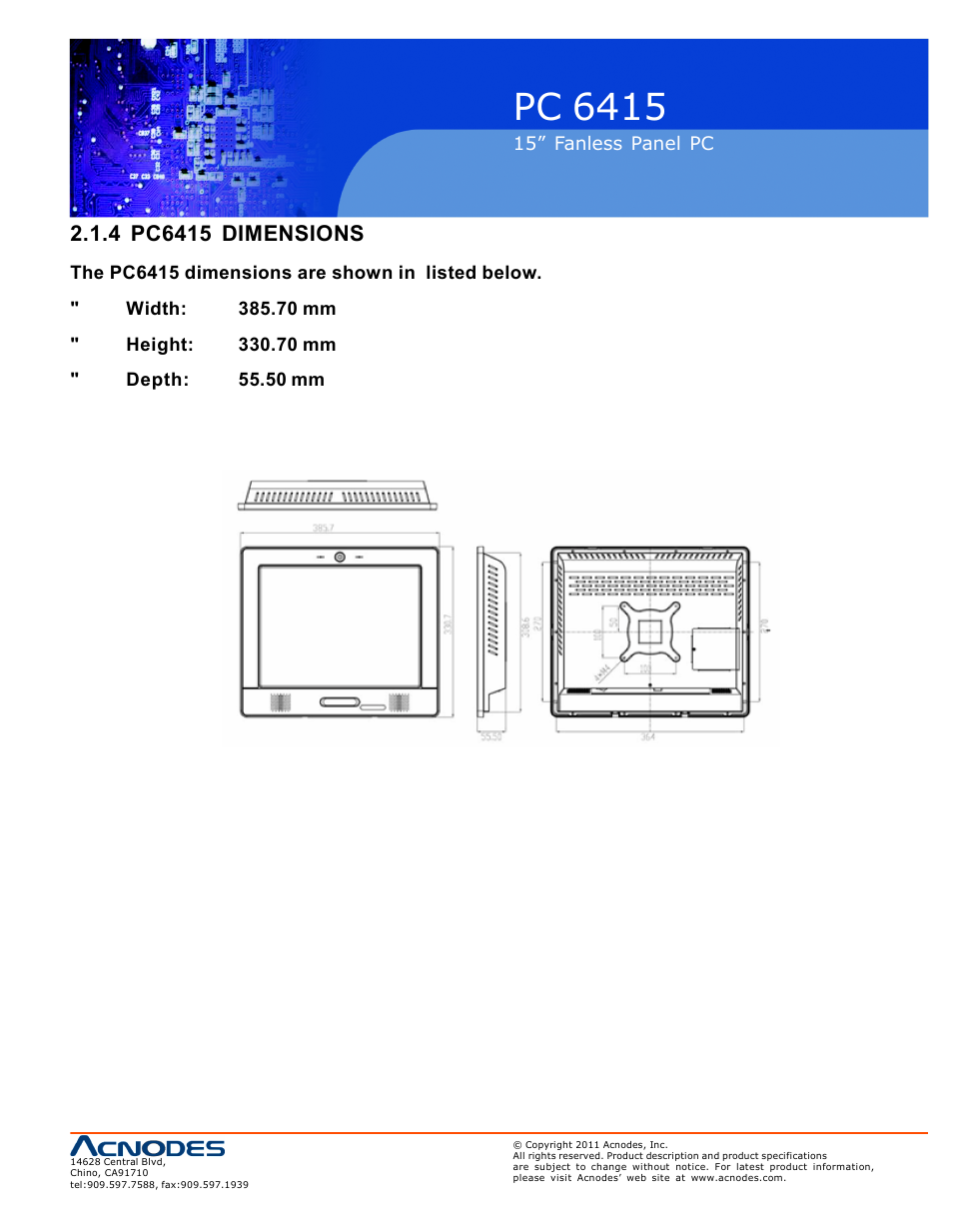 Pc 6415 | Acnodes PC 6415 User Manual | Page 17 / 107
