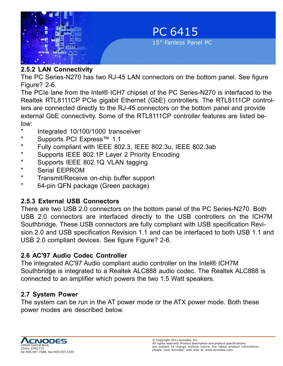 Pc 6415 | Acnodes PC 6415 User Manual | Page 21 / 107