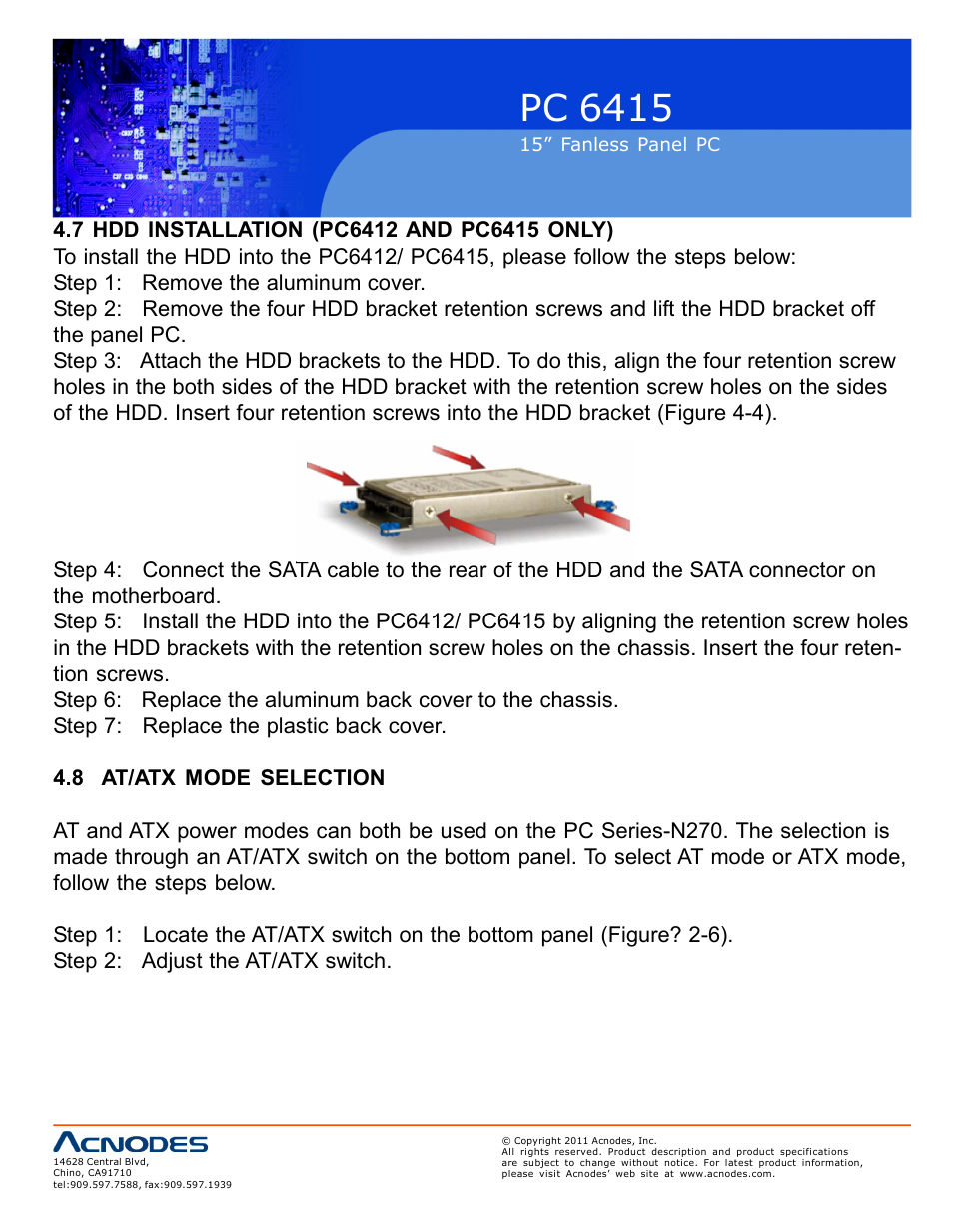 Pc 6415 | Acnodes PC 6415 User Manual | Page 30 / 107