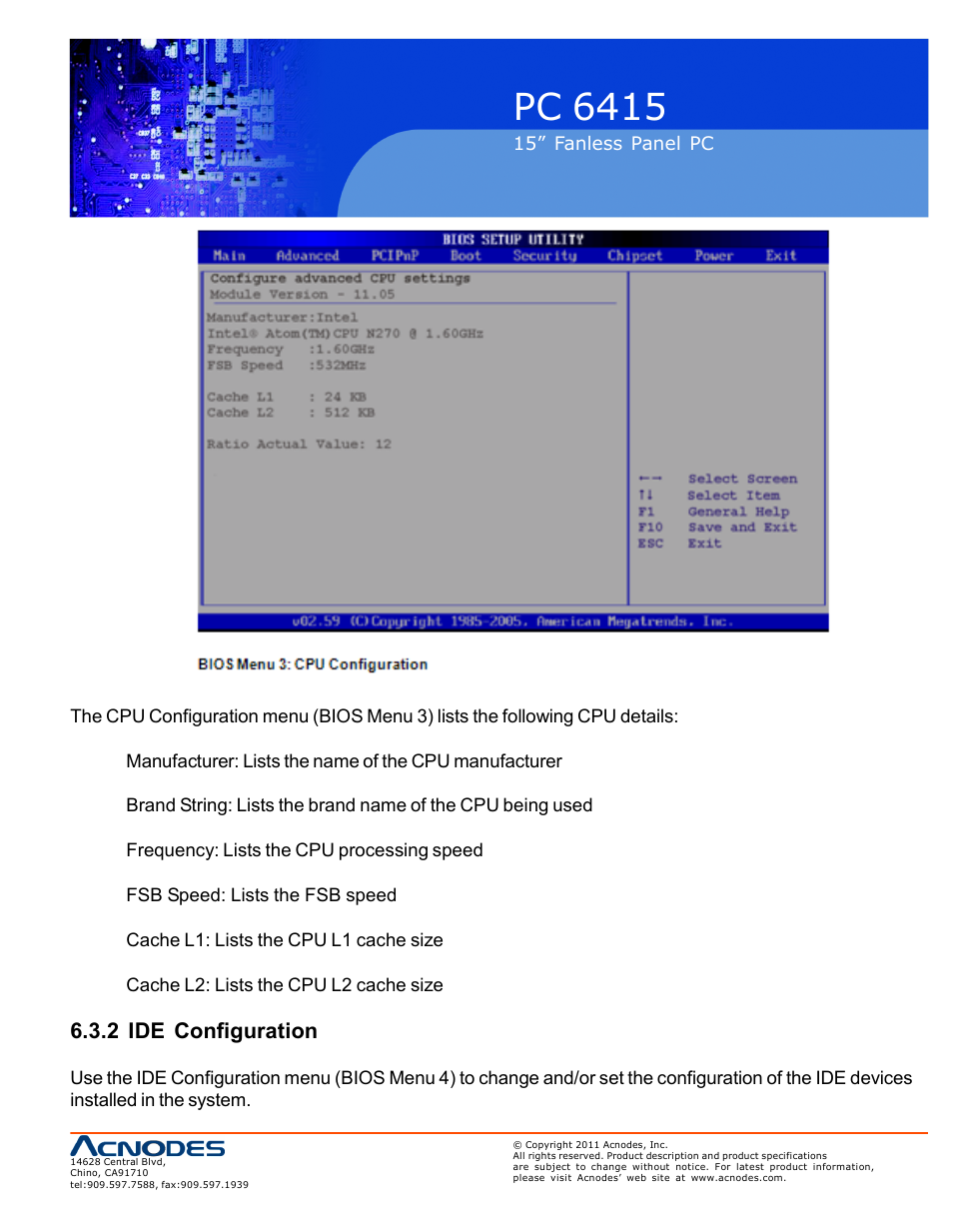 Pc 6415, 2 ide configuration | Acnodes PC 6415 User Manual | Page 57 / 107