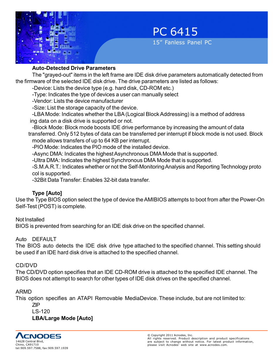 Pc 6415 | Acnodes PC 6415 User Manual | Page 60 / 107