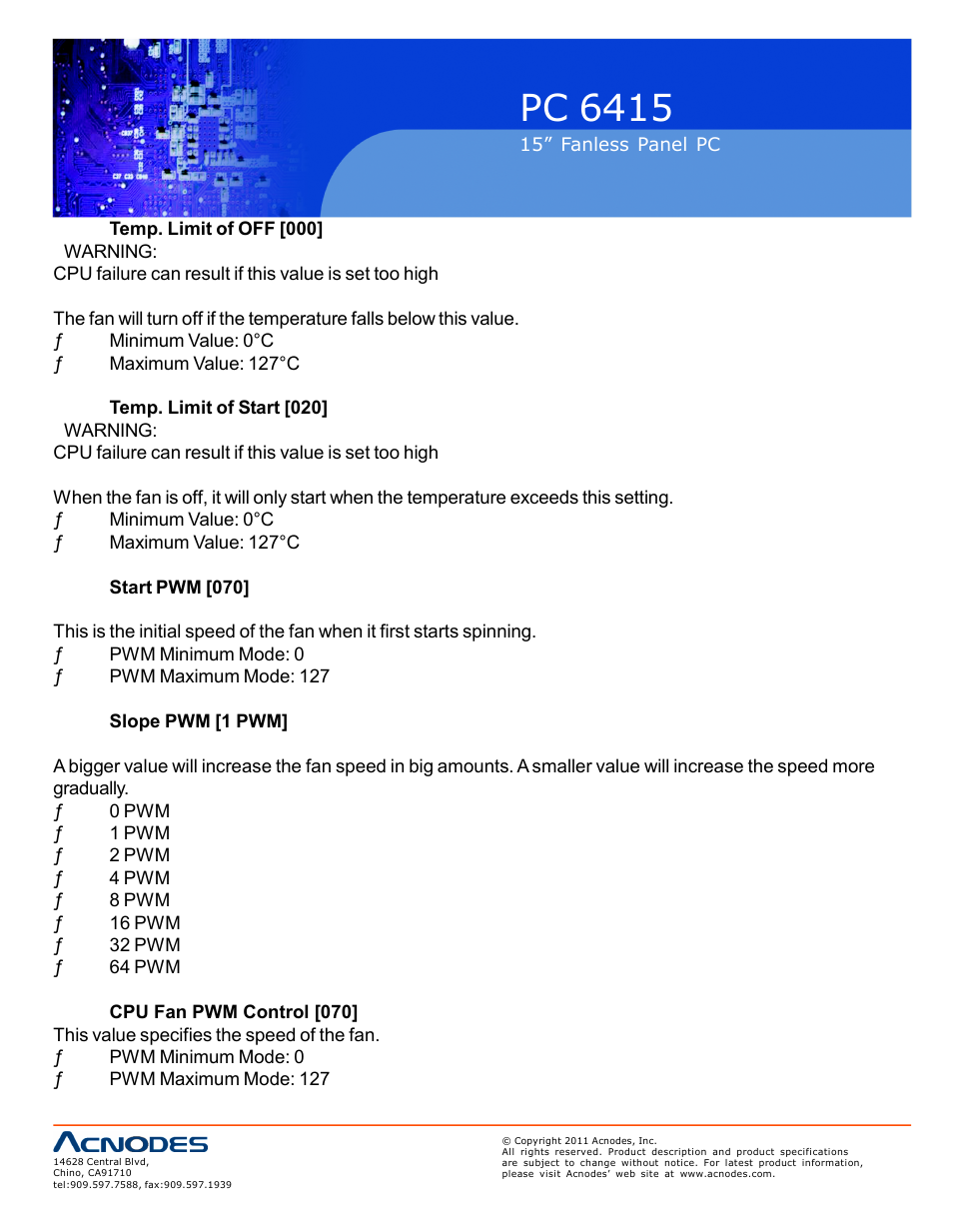 Pc 6415 | Acnodes PC 6415 User Manual | Page 68 / 107