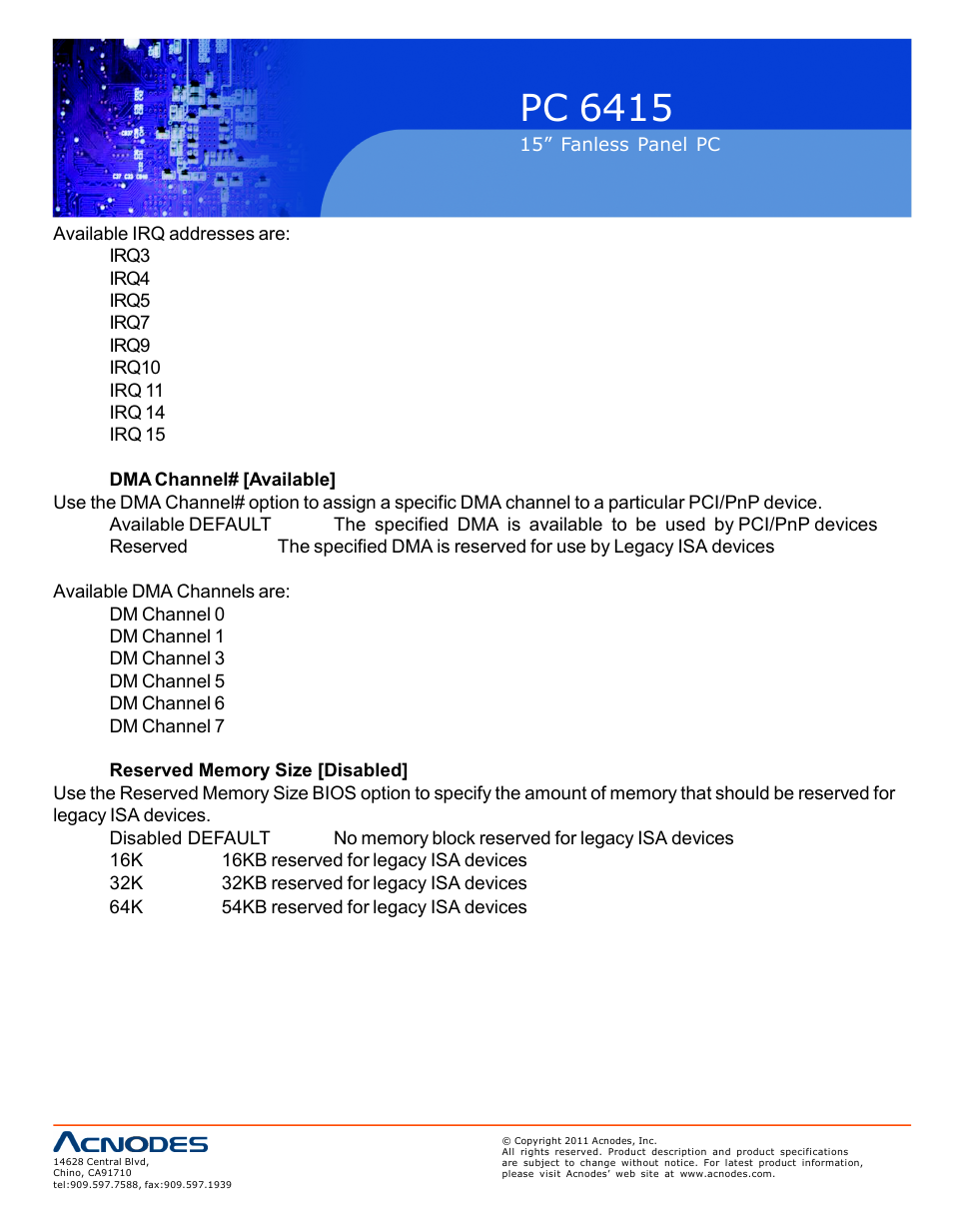 Pc 6415 | Acnodes PC 6415 User Manual | Page 76 / 107