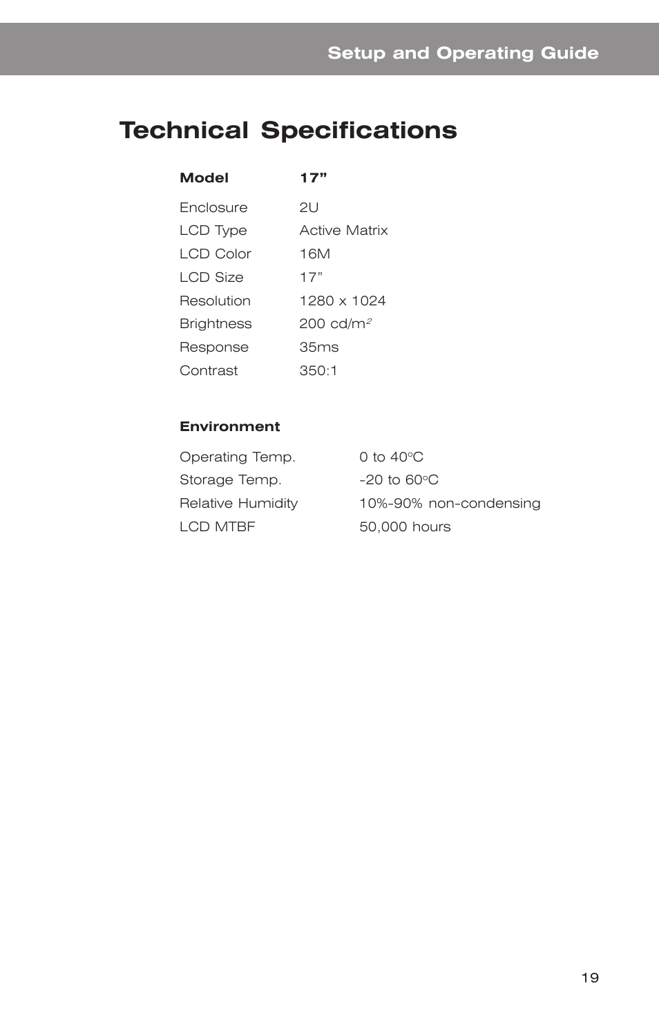Technical specifications, Setup and operating guide | Acnodes KD 5154 User Manual | Page 23 / 23